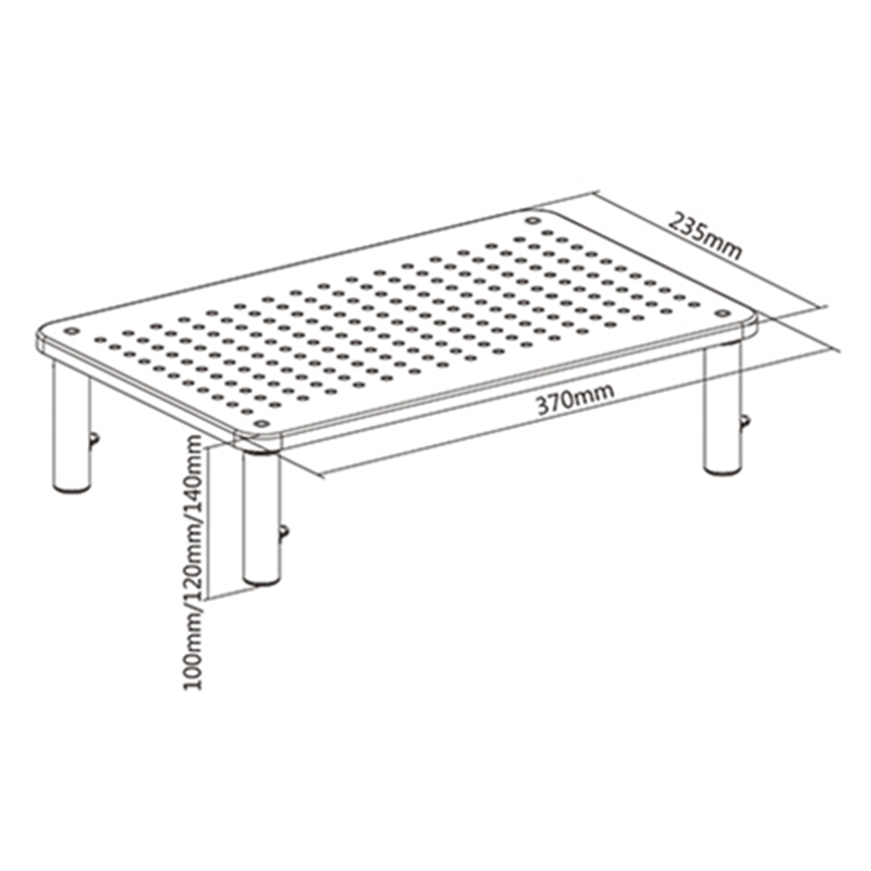 Adjustable monitor stand rectangle 