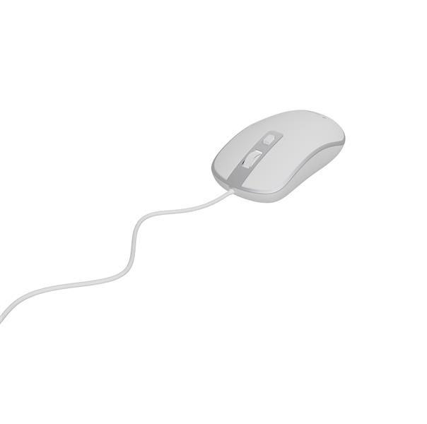 4-knops optische muis USB wit zilver