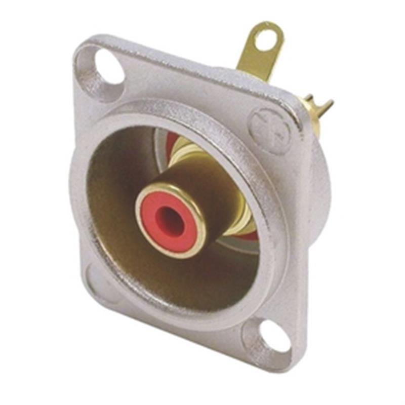 D-shape RCA socket rood