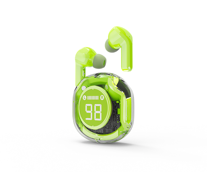 Transparante TWS in-ears groen