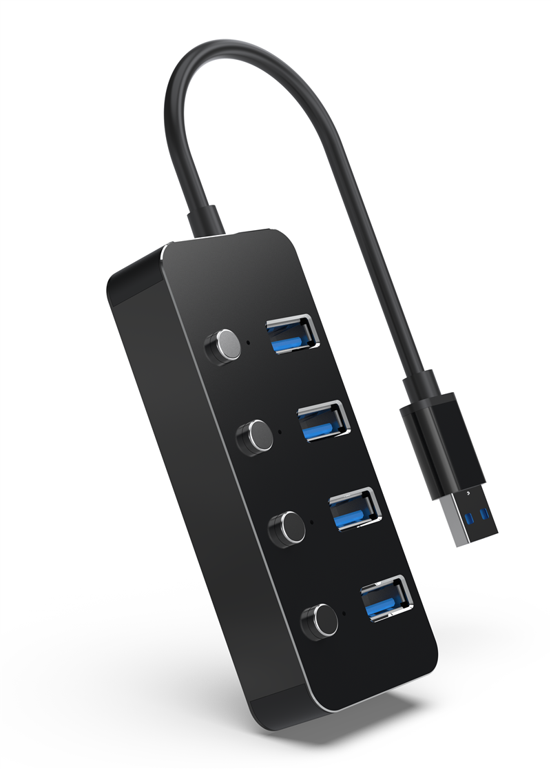 4 poorts USB 3 1 Gen 1 hub met voedingsingang