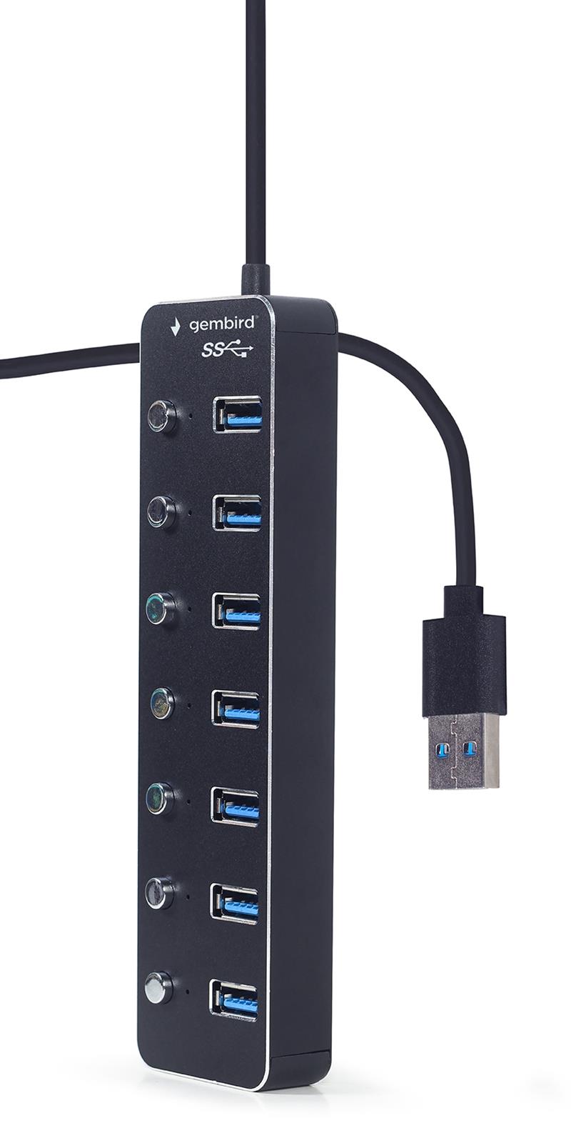 7-poorts USB 3 1 Gen 1 hub zwart