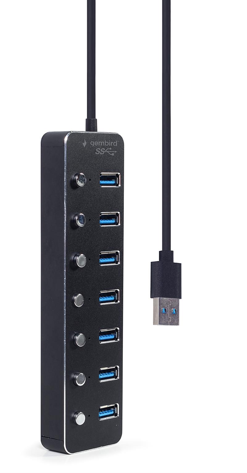 7-poorts USB 3 1 Gen 1 hub zwart
