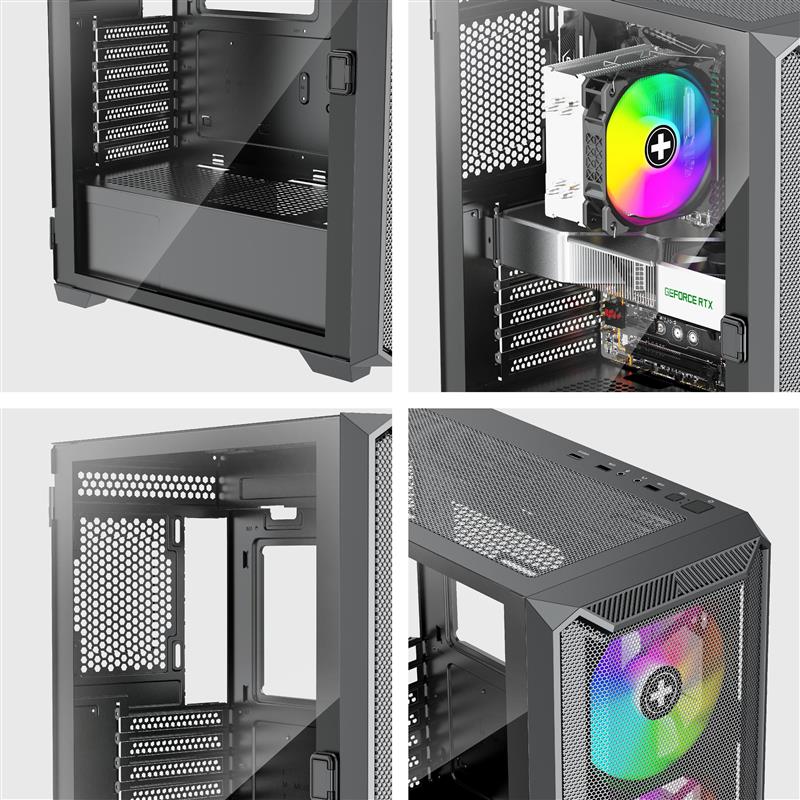 Xilence Xilent Blade II Black ATX tempered glass window mesh front case 3 x 120 mm ARGB fan included