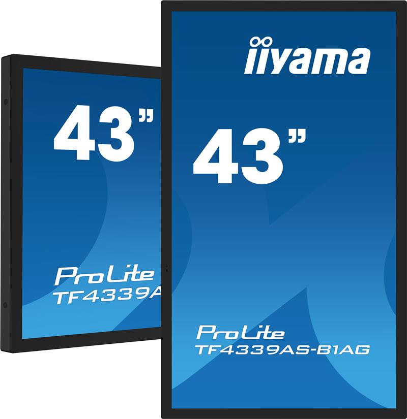 iiyama TF4339AS-B1AG beeldkrant Digitale signage flatscreen 108 cm (42.5"") LED 500 cd/m² 2.4K Ultra HD Zwart Touchscreen Type processor Android 24/7