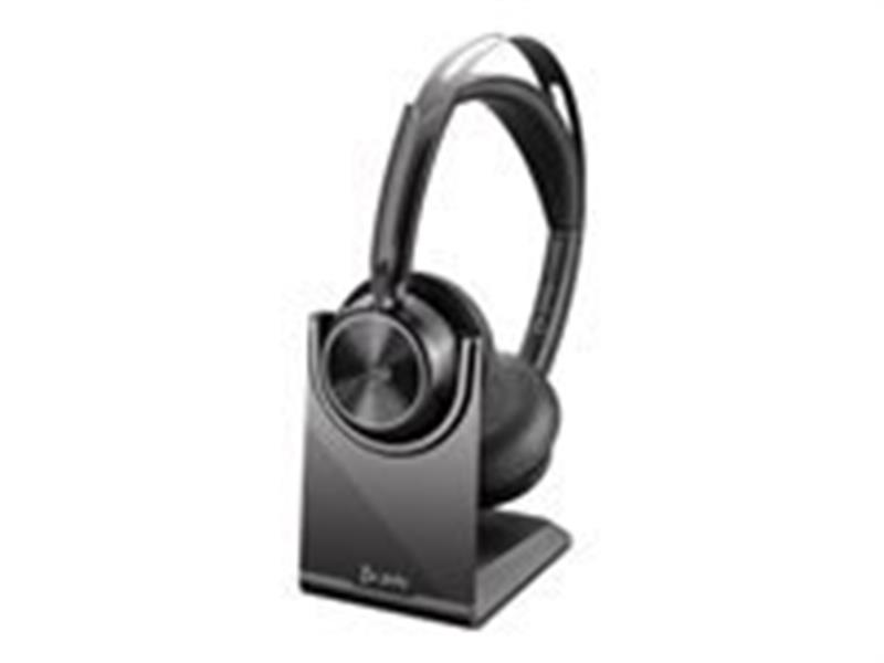 POLY Voyager Focus 2 UC Headset Bedraad en draadloos Hoofdband Kantoor callcenter USB Type-A Bluetooth Oplaadhouder Zwart