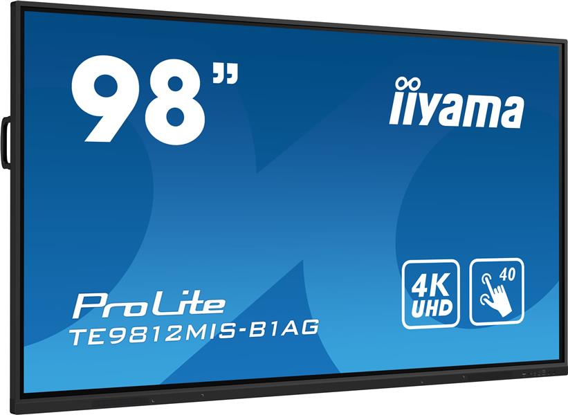iiyama PROLITE Digitaal A-kaart 2,49 m (98"") LED Wifi 400 cd/m² 4K Ultra HD Zwart Touchscreen Type processor Android 24/7