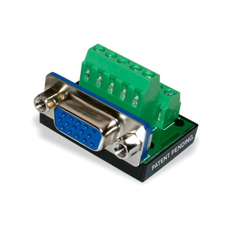 15 polige HD D-sub connector paneelmontage female met schroefcontacten