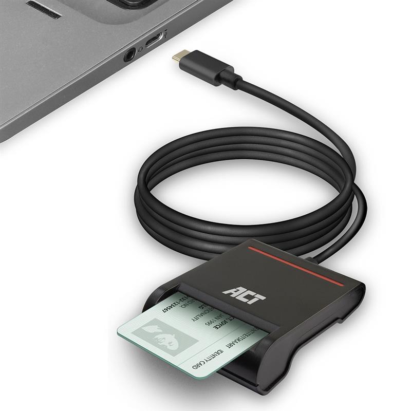 ACT AC6020 smart card reader Binnen USB USB 2.0 Zwart