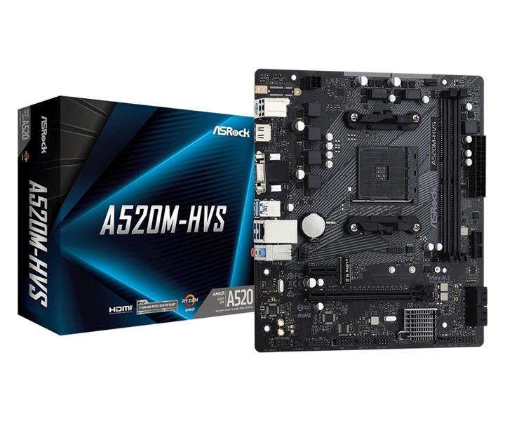 Asrock A520M-HVS AMD A520 Socket AM4 micro ATX RENEWED