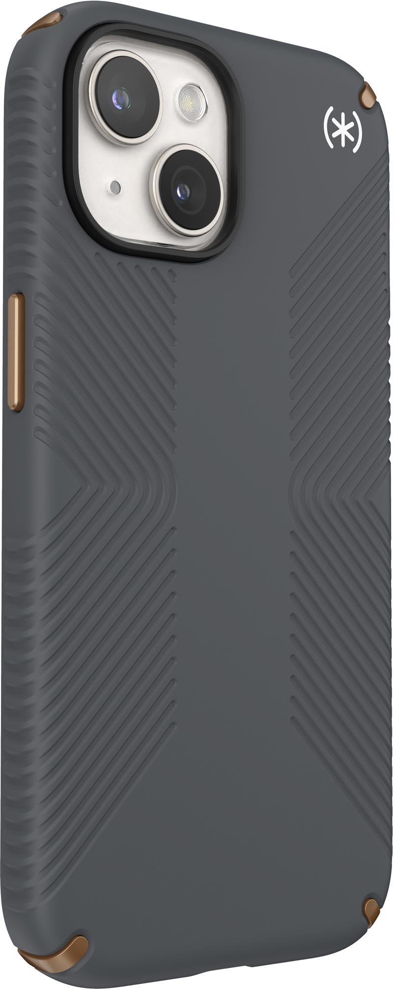 Speck Presidio2 Grip Apple iPhone 15 Charcoal Grey - with Microban