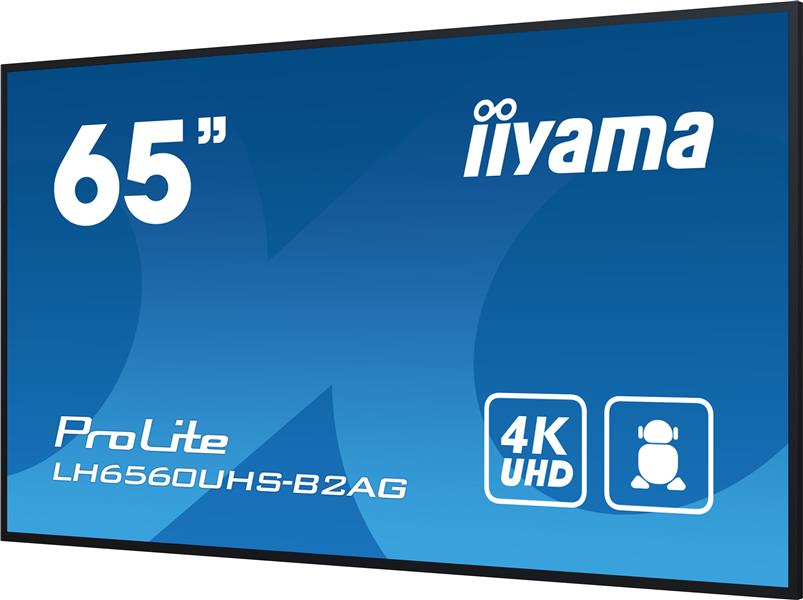 iiyama LH6560UHS-B2AG beeldkrant Digitaal A-kaart 165,1 cm (65"") LED Wifi 500 cd/m² 4K Ultra HD Zwart Type processor Android 11 24/7