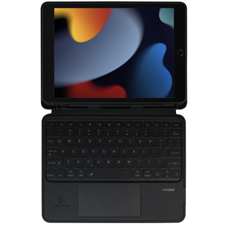 iPad 2021 9th Gen 2020 8th Gen Back Cover Qwerty Keyboard - Black