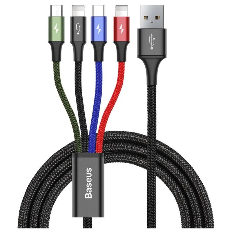 Baseus Rapid Series 4 in 1 Charging Cable - 2x Lightning 1x USB-C 1x Micro USB