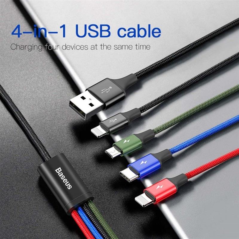 Baseus Rapid Series 4 in 1 Charging Cable - 2x Lightning 1x USB-C 1x Micro USB