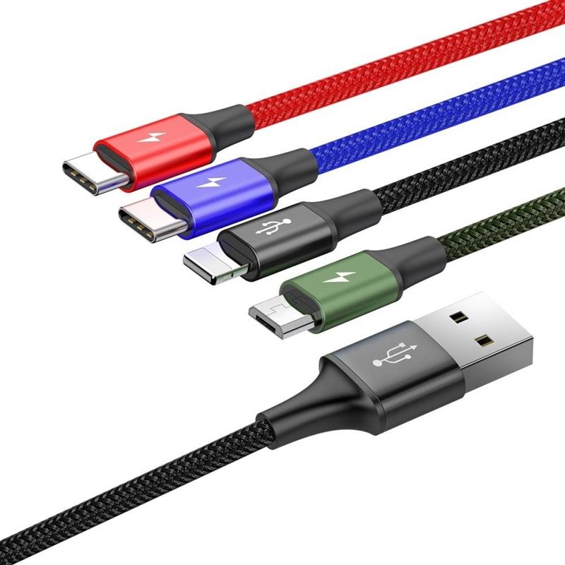 Baseus Rapid Series 4 in 1 Charging Cable - 2x USB-C 1x Lightning 1x Micro USB