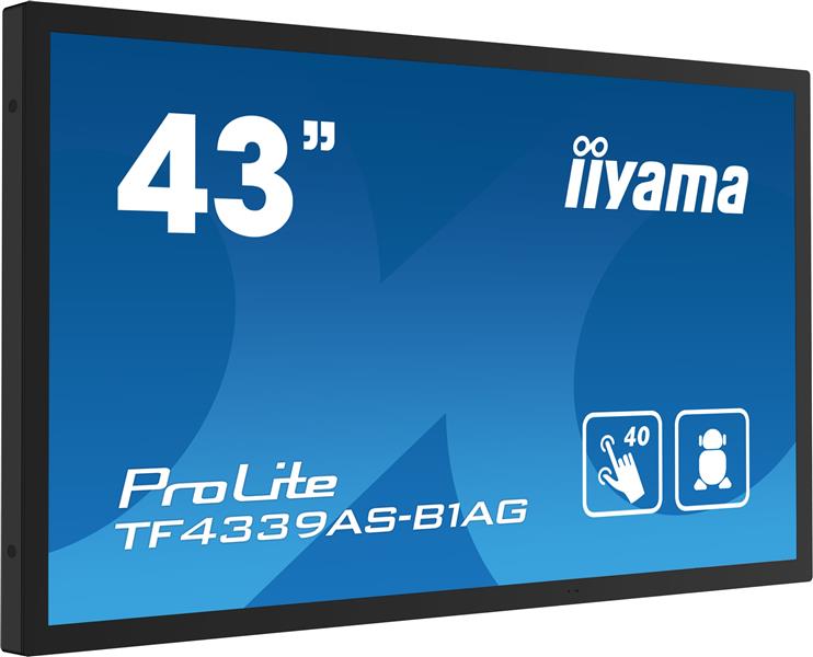 iiyama TF4339AS-B1AG beeldkrant Digitale signage flatscreen 108 cm (42.5"") LED 500 cd/m² 2.4K Ultra HD Zwart Touchscreen Type processor Android 24/7