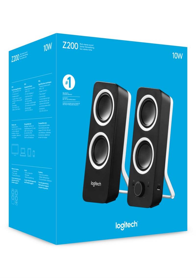 Logitech Z200 Stereo Speakers Rijk stereogeluid RENEWED