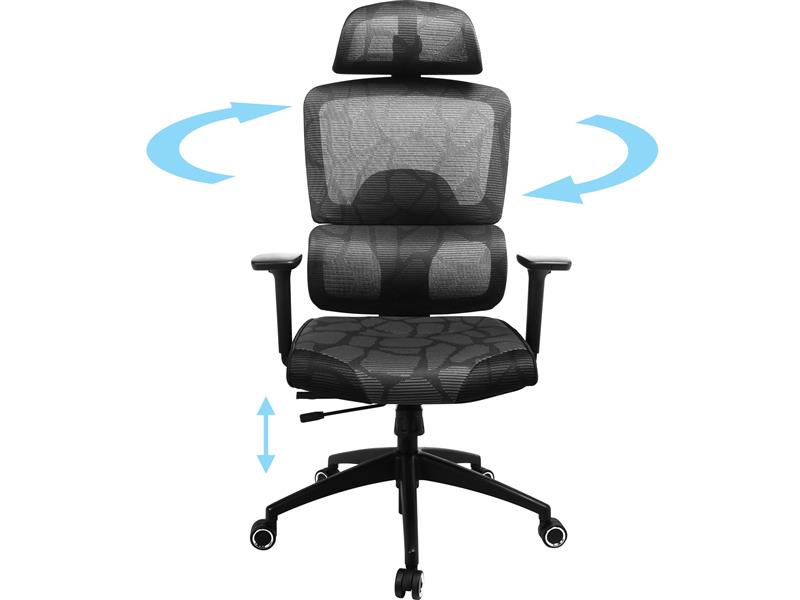 Sandberg ErgoFusion Gaming Chair Pro Universele gamestoel Gecapitonneerde zitting Zwart, Grijs