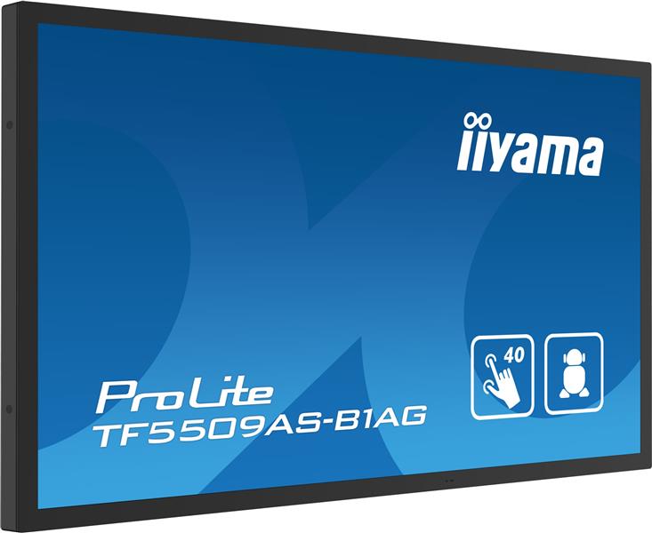 iiyama TF5539AS-B1AG beeldkrant Digitale signage flatscreen 138,7 cm (54.6"") LED 500 cd/m² 4K Ultra HD Zwart Touchscreen Type processor Android 24/7