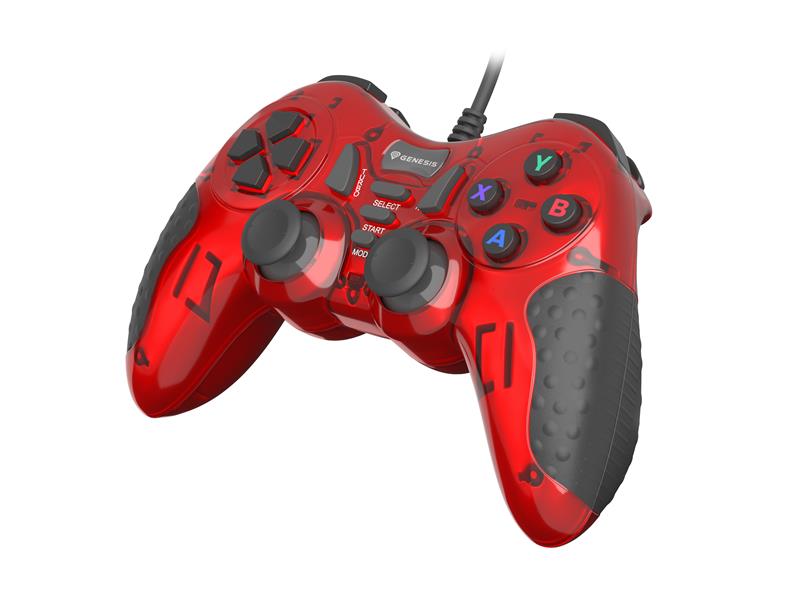 GENESIS MANGAN 200 Rood USB 2.0 Gamepad Analoog/digitaal PC