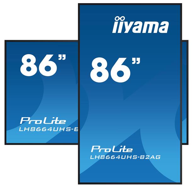 iiyama LH8664UHS-B2AG beeldkrant Digitale signage flatscreen 2,18 m (86"") Wifi 500 cd/m² 4K Ultra HD Zwart Type processor Android 24/7