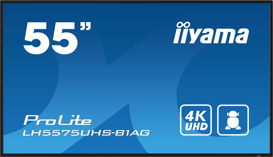 iiyama ProLite Digitale signage flatscreen 138,7 cm (54.6"") LCD Wifi 500 cd/m² 4K Ultra HD Zwart Type processor Android 11 24/7