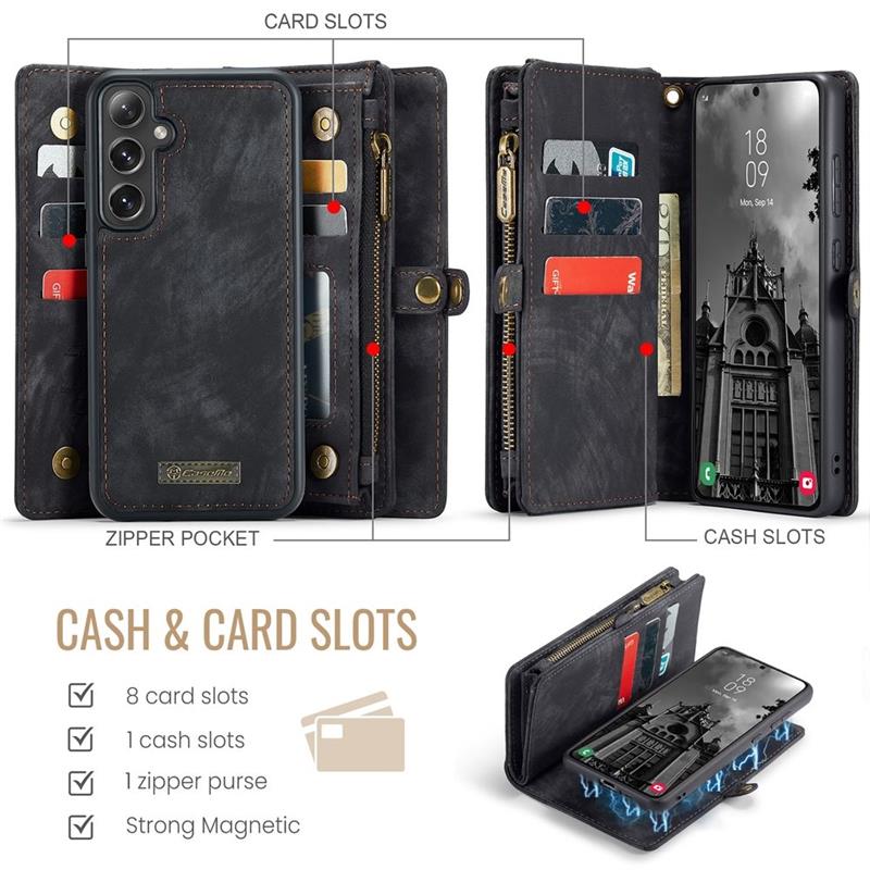 Caseme Case Samsung Galaxy S24 FE - Multifunctional Wallet - Black