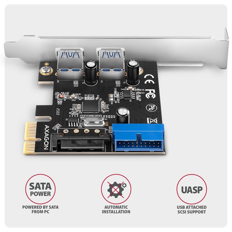 Axagon PCEU-232RS interfacekaart/-adapter Intern USB 3.2 Gen 1 (3.1 Gen 1)