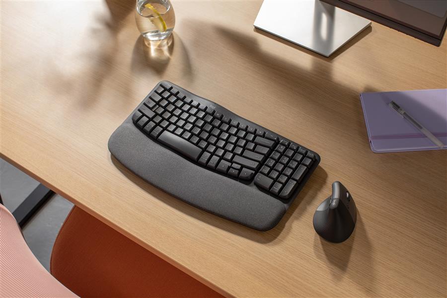 Logitech Wave Keys toetsenbord RF-draadloos + Bluetooth AZERTY Belgisch Grafiet