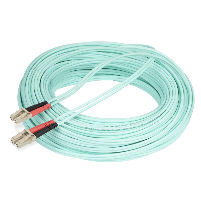 StarTech.com 20m LC/UPC naar LC/UPC OM4 Multimode Glasvezel Kabel, 50/125µm LOMMF/VCSEL Zipcord Fiber, 100G Netwerken, Low Insertion Loss, LSZH Glasve