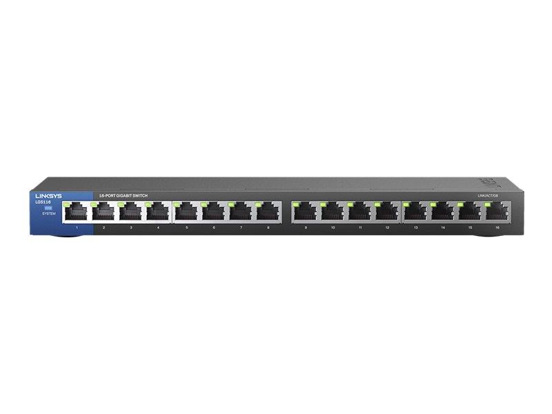 Linksys 16-poorts Gigabit - desktopswitch (LGS116)