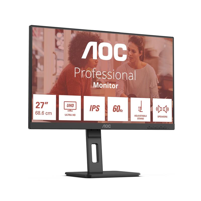 AOC E3 U27E3UF computer monitor 68,6 cm (27"") 3840 x 2160 Pixels 4K Ultra HD LED Zwart