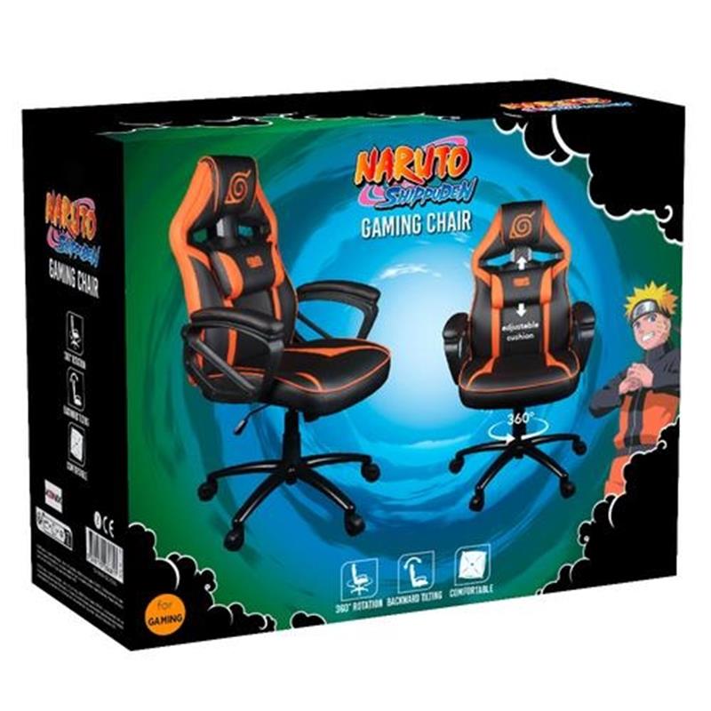 Konix Naruto 78441116680 gamestoel Gaming leunstoel Gecapitonneerde zitting Zwart, Oranje