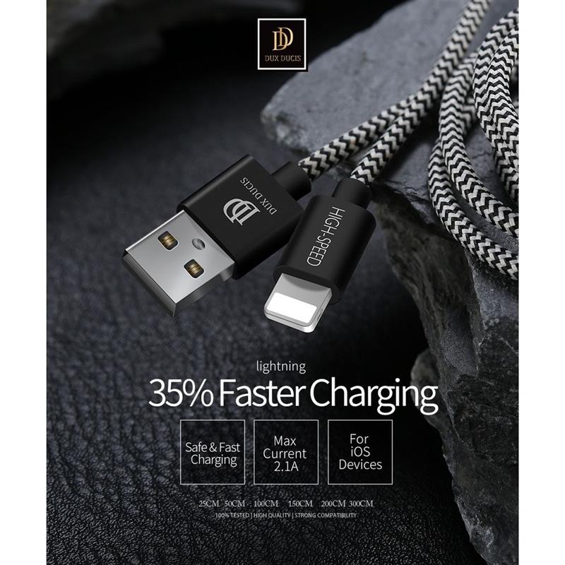 Dux Ducis Woven Lightning USB 25cm - Black