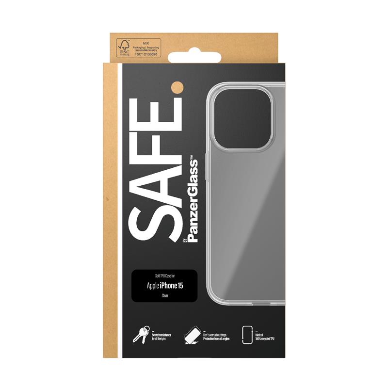 PanzerGlass SAFE. TPU Case iPhone 2023 6.1 mobiele telefoon behuizingen Hoes Transparant