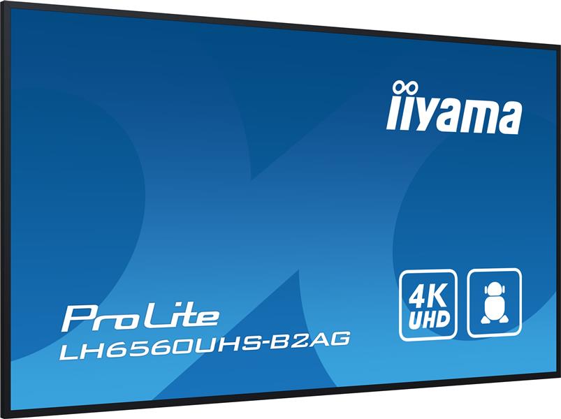 iiyama LH6560UHS-B2AG beeldkrant Digitaal A-kaart 165,1 cm (65"") LED Wifi 500 cd/m² 4K Ultra HD Zwart Type processor Android 11 24/7