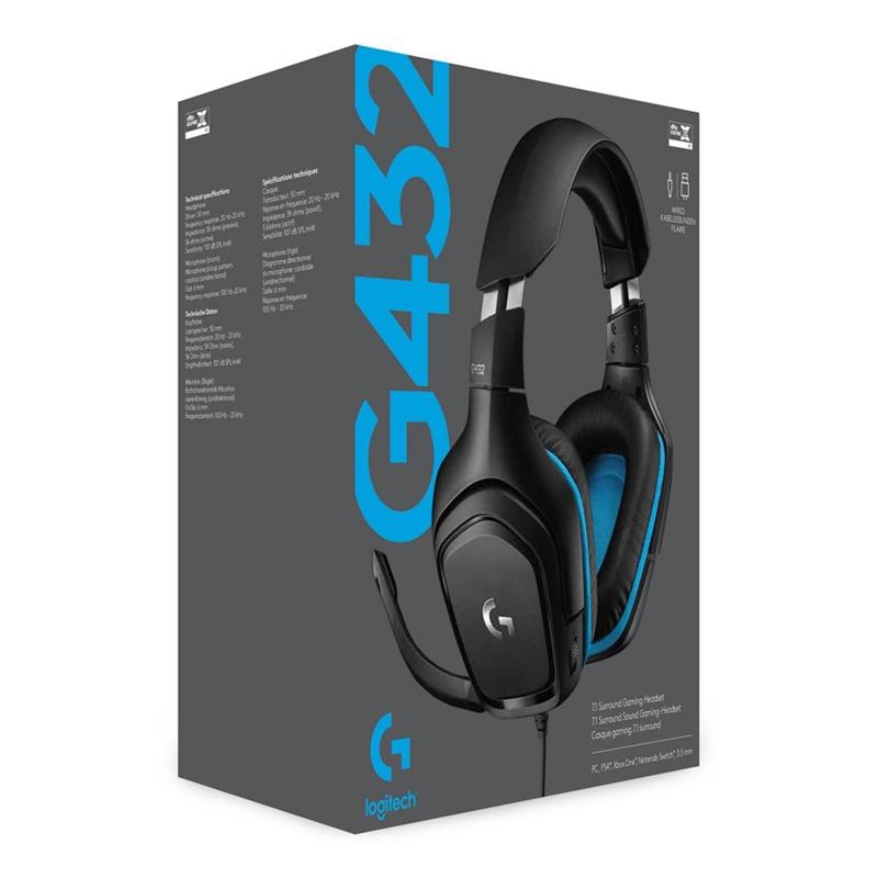 Logitech Headset G432 Gaming 7.1 USB ohrumschließend