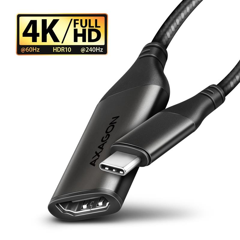 Axagon RVC-HI2M video kabel adapter 0,25 m USB Type-C HDMI Zwart