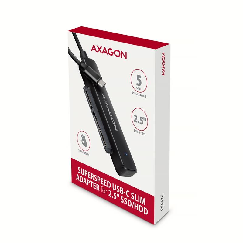 Axagon ADSA-FP2C USB-C 5Gbps - SATA 6G, 2.5 SSD/HDD SLIM adapter - Adapter - Digital/Daten interfacekaart/-adapter USB Type-C