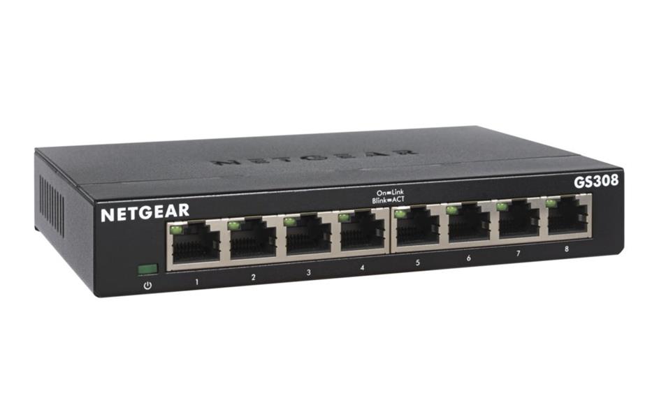Netgear GS308-300PES netwerk-switch Unmanaged L2 Gigabit Ethernet (10/100/1000) Zwart