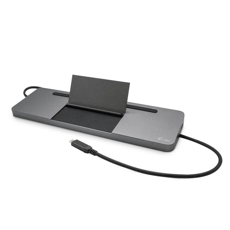 i-tec Metal SB-C Ergonomic 4K 3x Display Docking Station with Power Delivery 85 W + Universal Charger 100 W