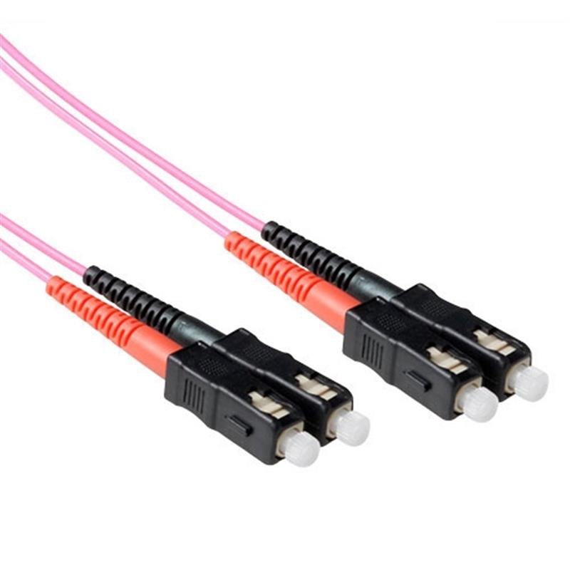 Ewent EL3701 Glasvezel kabel 1 m 2x SC OM4 Roze