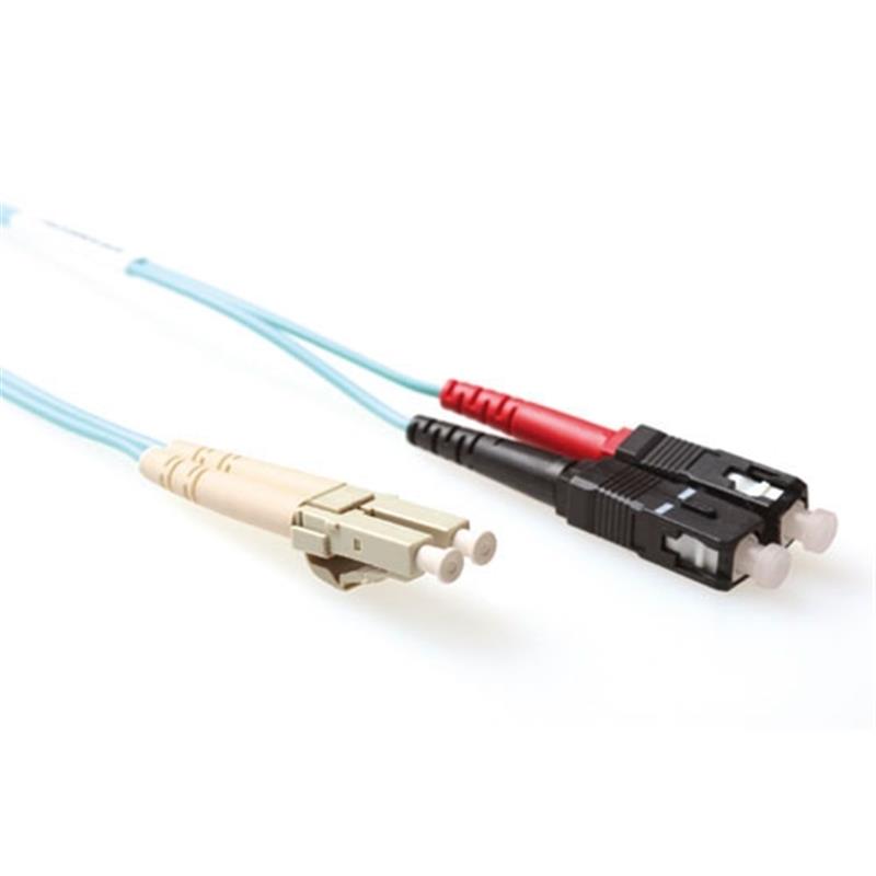 Ewent EL8603 Glasvezel kabel 3 m 2x LC 2x SC OM3 Aqua-kleur
