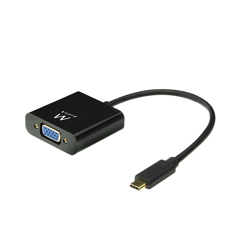 Ewent EW9821 video kabel adapter 0,18 m USB C VGA (D-Sub) Wit