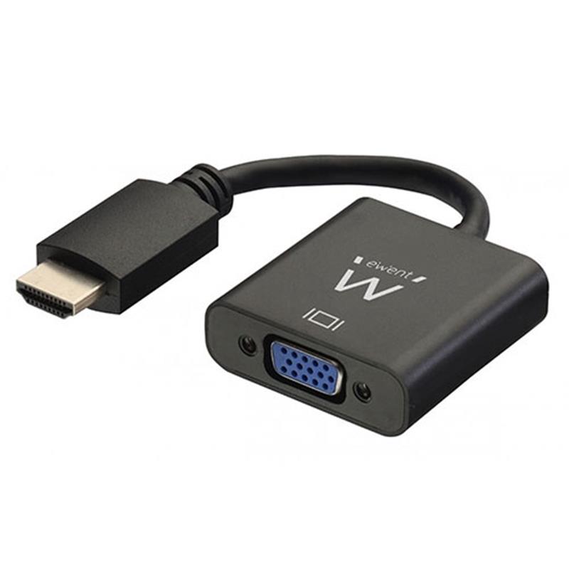 Ewent EW9864 kabeladapter/verloopstukje HDMI VGA, 3.5mm Zwart