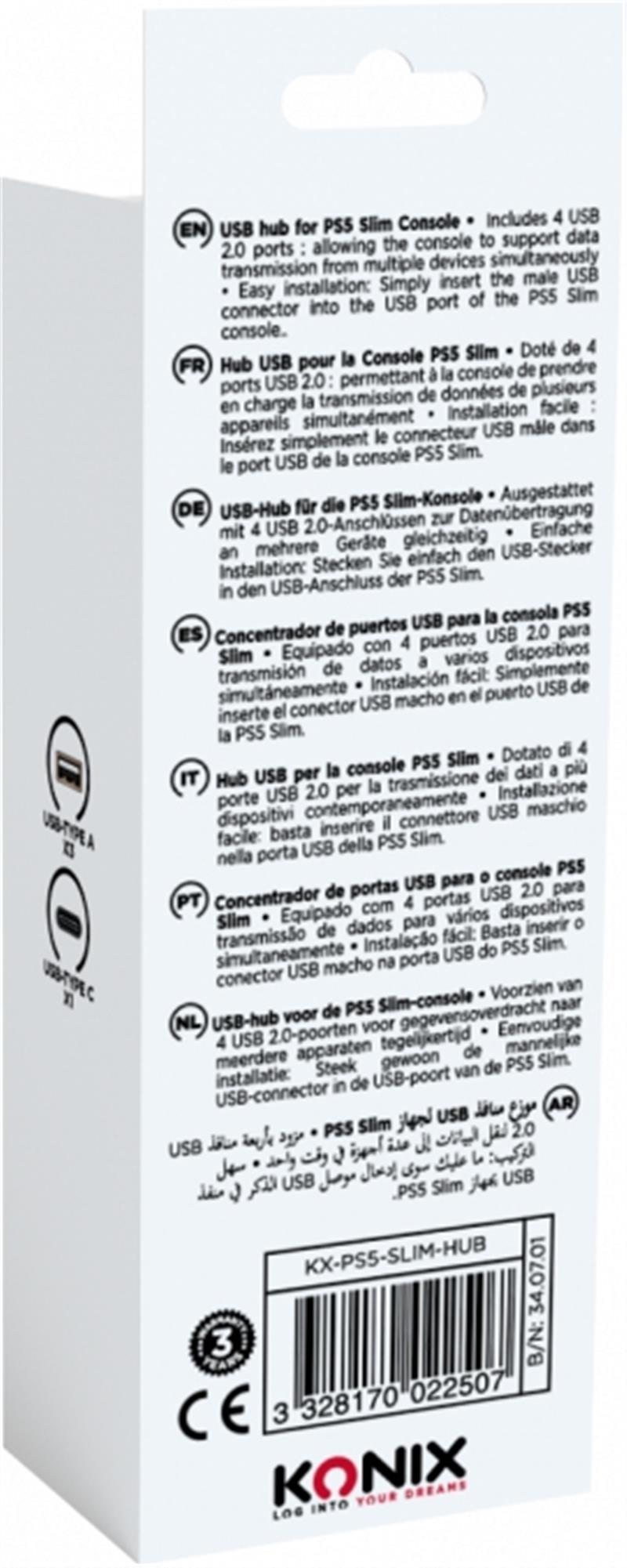 Konix KX PS5 SLIM USB HUB