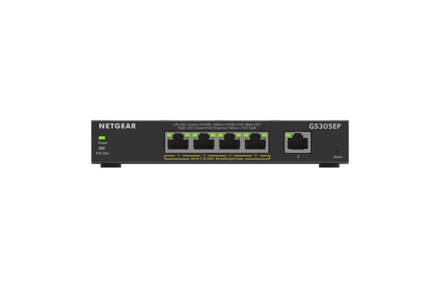 Netgear GS305EP Managed L2/L3 Gigabit Ethernet (10/100/1000) Zwart Power over Ethernet (PoE)
