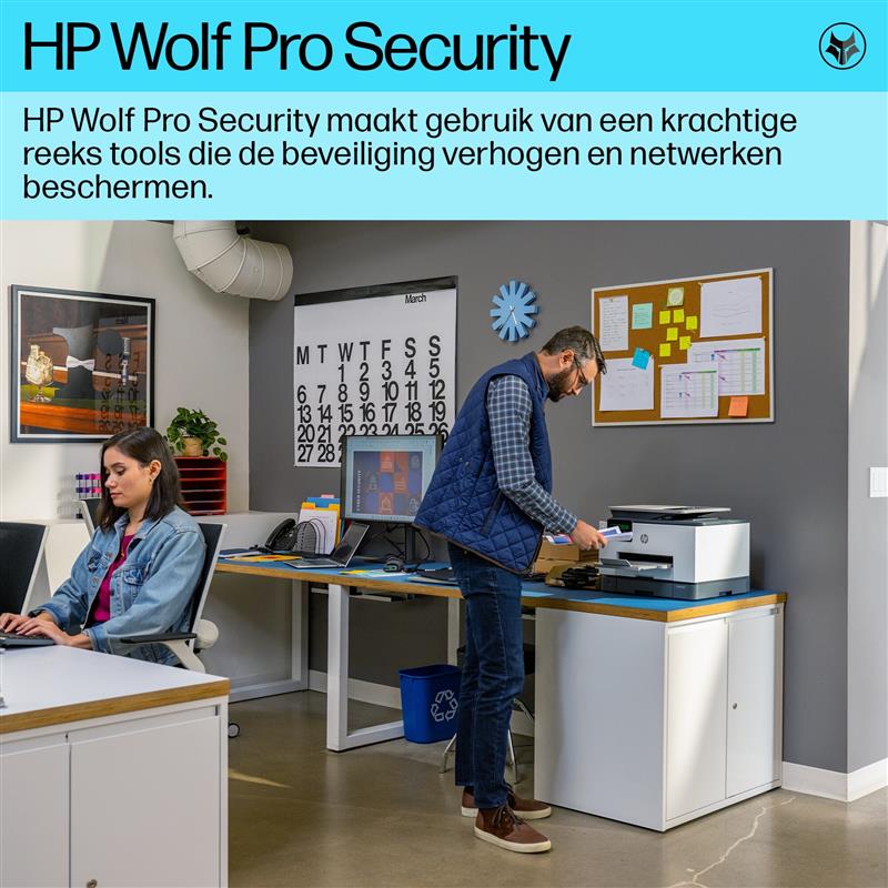 HP OfficeJet Pro 9130b All-in-One printer, Kleur, Printer voor Kleine en middelgrote ondernemingen, Printen, kopiëren, scannen, faxen, Draadloos; Prin