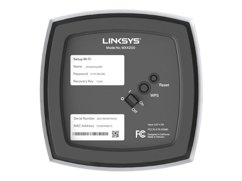 Linksys MX8400 Tri-band (2.4 GHz / 5 GHz / 5 GHz) Wi-Fi 6 (802.11ax) Wit 4 Intern